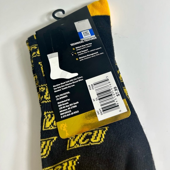 Virginia Commonwealth University Topsox Size 6-12.5 Socks College Sports - Picture 5 of 6